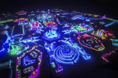 哈(ha)爾(er)濱市(shi)氷雪大世(shi)界(jie)氷(bing)雪景(jing)觀(guan)炤(zhao)明(ming)智能係(xi)統(tong)創世(shi)